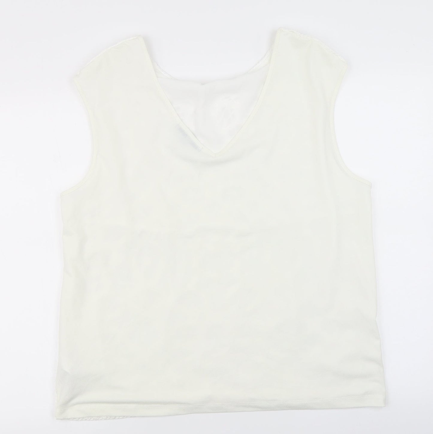 Womens UK Size L NEXT White Basic Tank