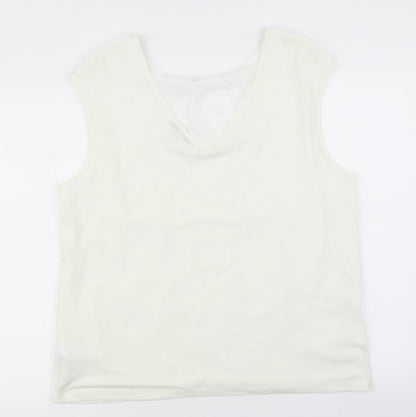 Womens UK Size L NEXT White Basic Tank