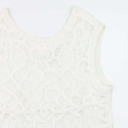 Womens UK Size L NEXT White Basic Tank