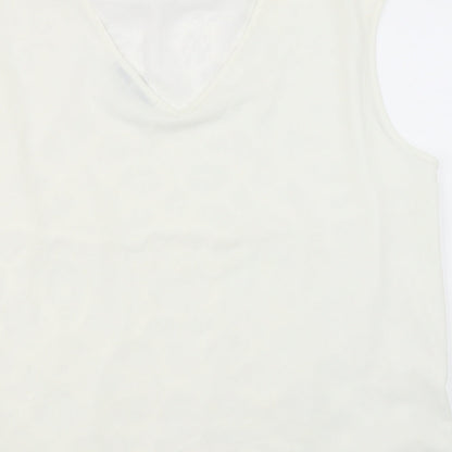 Womens UK Size L NEXT White Basic Tank