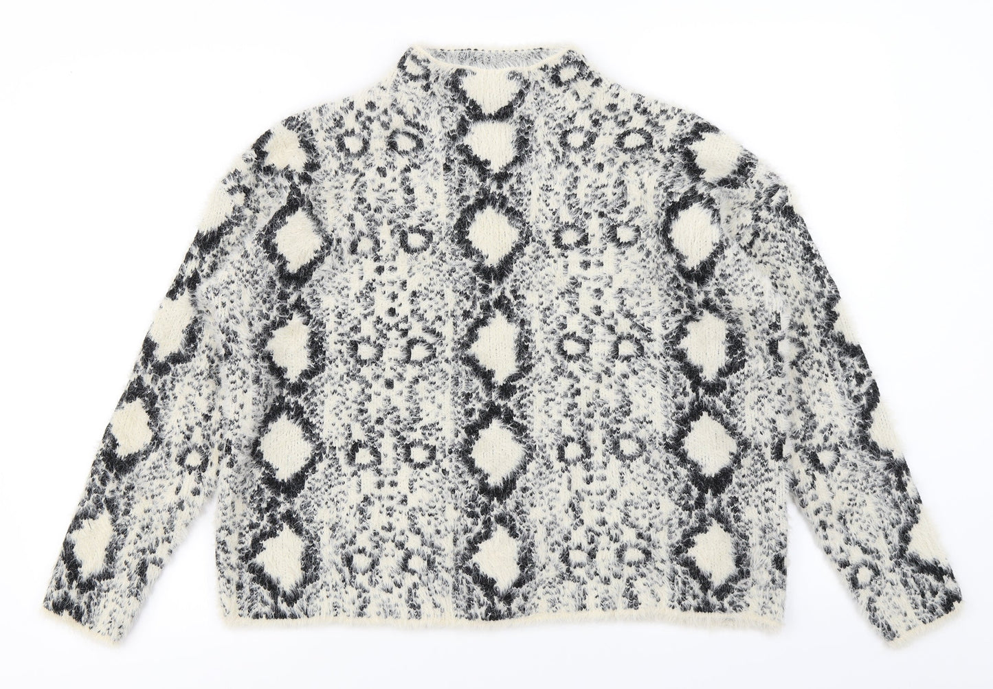 New Look Womens Beige Animal Print  Pullover Jumper Size M