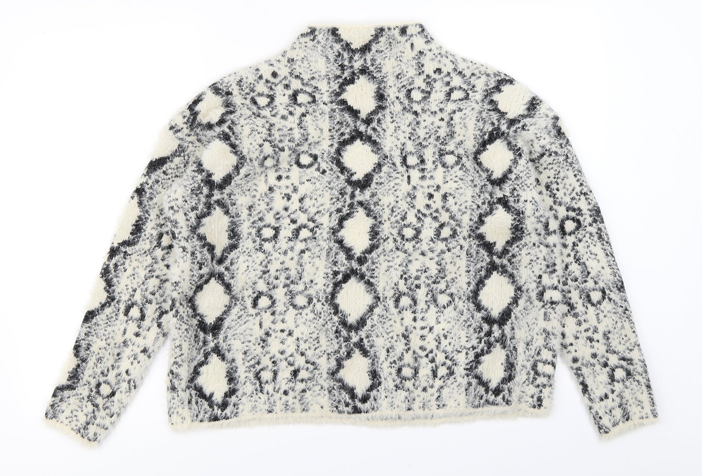 New Look Womens Beige Animal Print  Pullover Jumper Size M