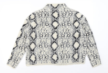 New Look Womens Beige Animal Print  Pullover Jumper Size M