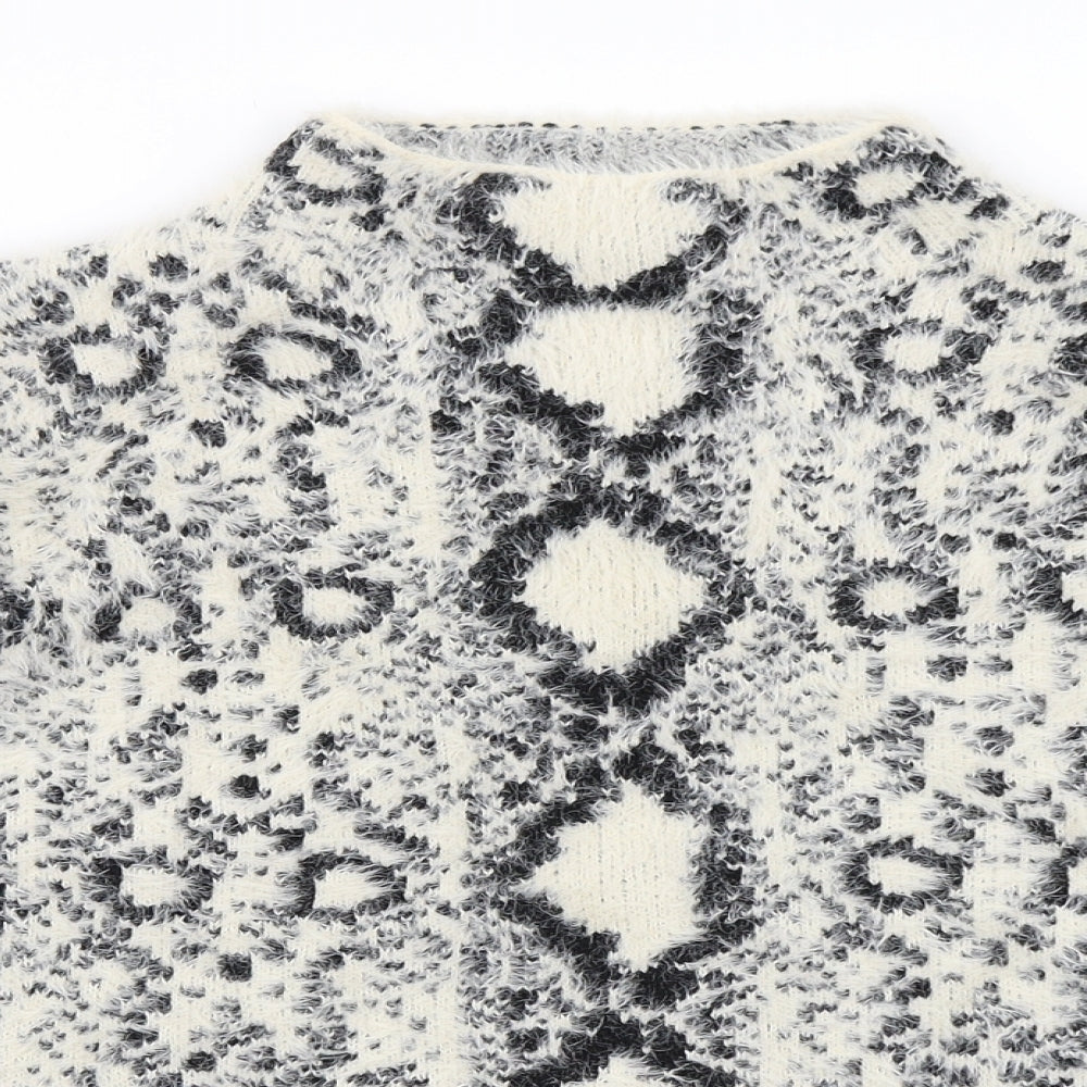 New Look Womens Beige Animal Print  Pullover Jumper Size M