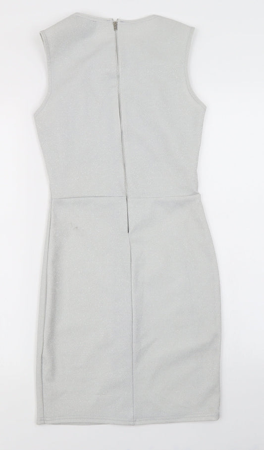 Ribbon Womens Silver   Bodycon  Size 8