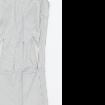 Ribbon Womens Silver   Bodycon  Size 8