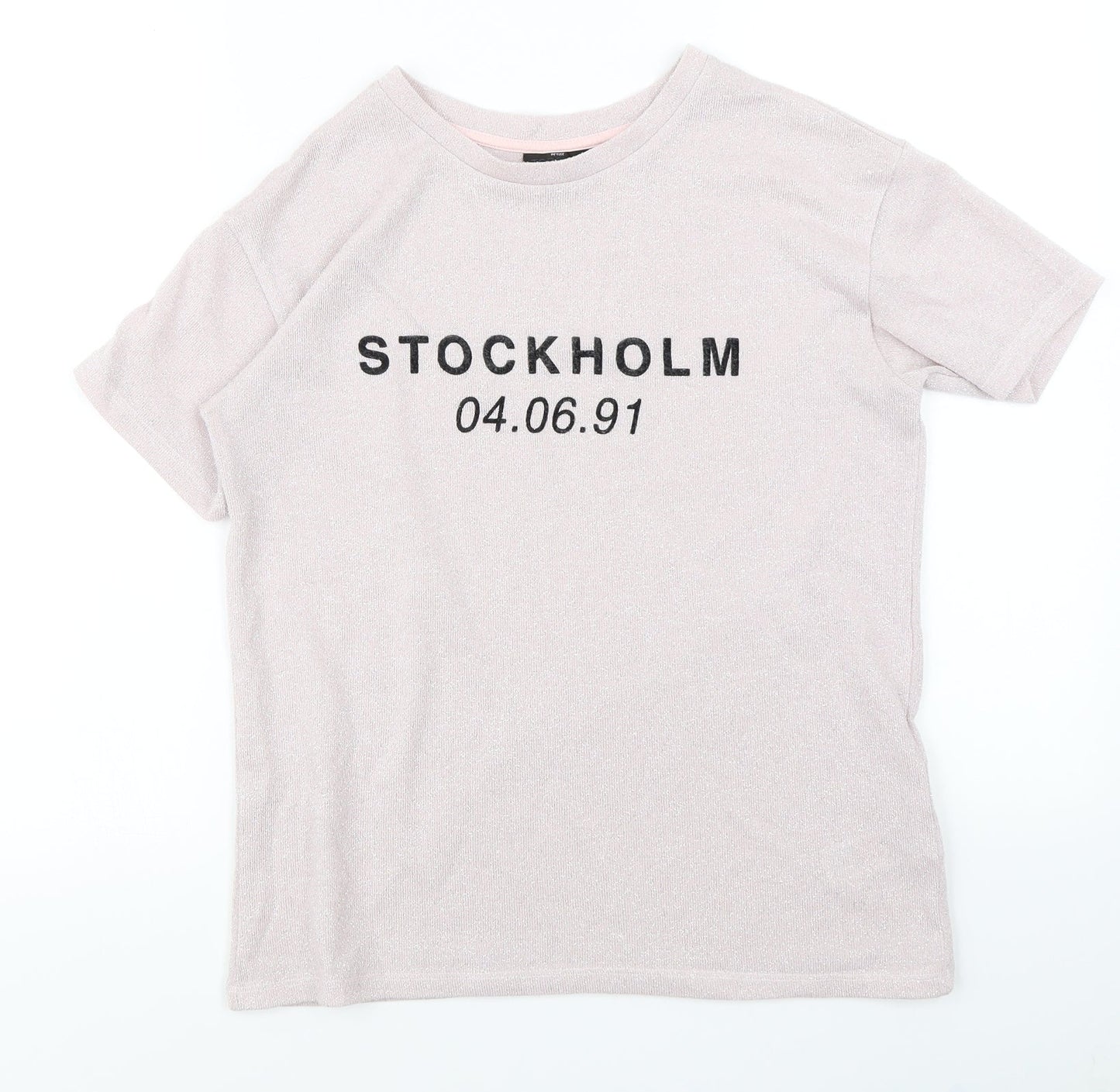 Womens UK Size 8 Topshop Pink Basic T-Shirt