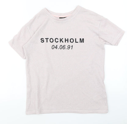 Womens UK Size 8 Topshop Pink Basic T-Shirt