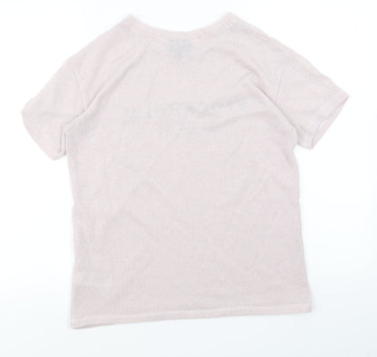 Womens UK Size 8 Topshop Pink Basic T-Shirt