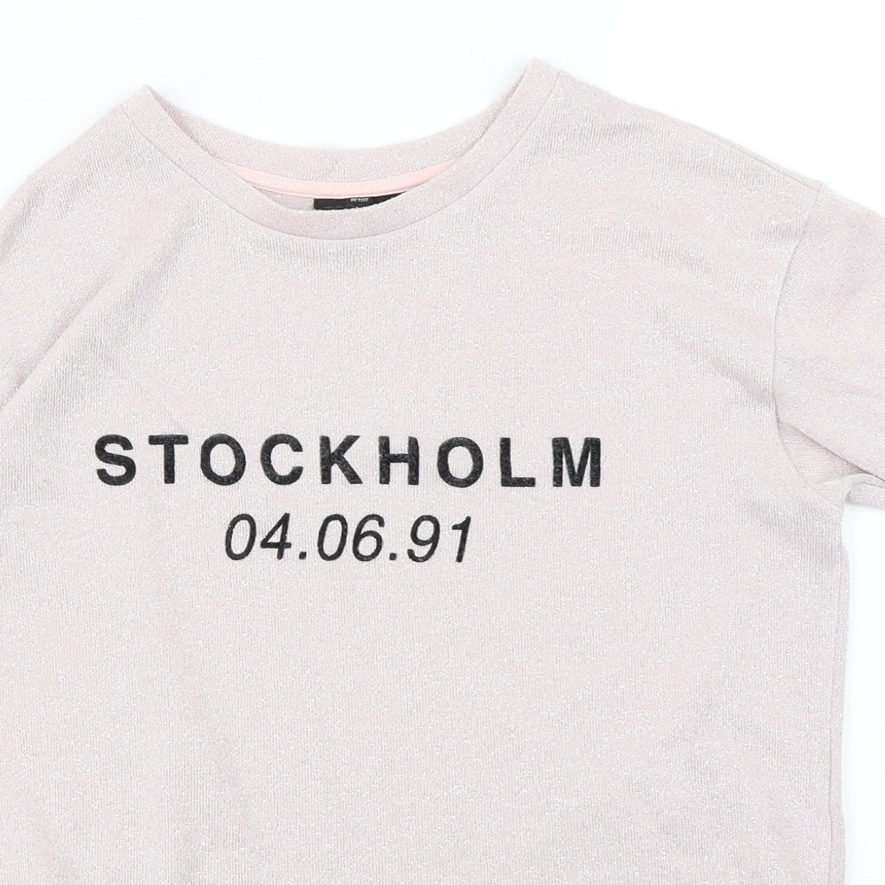 Womens UK Size 8 Topshop Pink Basic T-Shirt