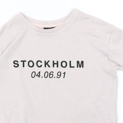 Womens UK Size 8 Topshop Pink Basic T-Shirt