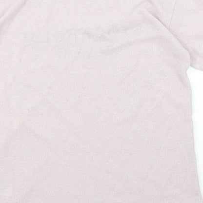 Womens UK Size 8 Topshop Pink Basic T-Shirt