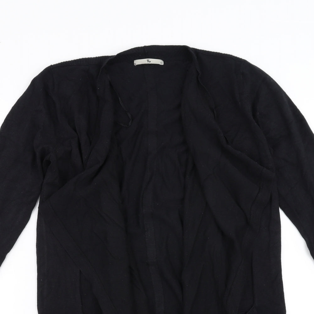Sainsburys Womens Black   Cardigan Jumper Size 10  - waterfall front