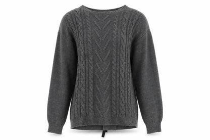 Papaya Womens Grey   Pullover Jumper Size M  - Lace up Detail