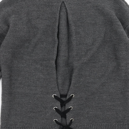 Papaya Womens Grey   Pullover Jumper Size M  - Lace up Detail