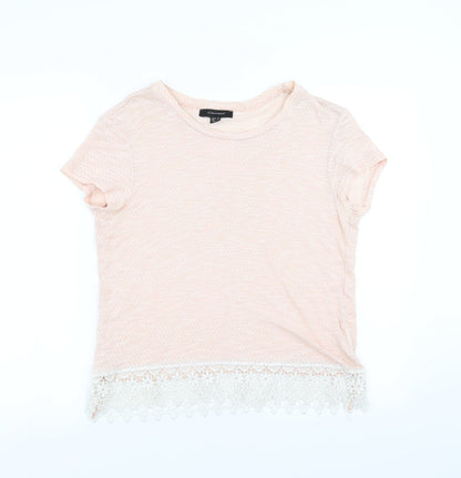 Primark Womens Pink   Pullover Jumper Size 12  - floral lace hem