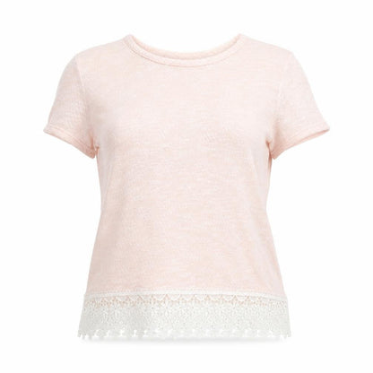 Primark Womens Pink   Pullover Jumper Size 12  - floral lace hem