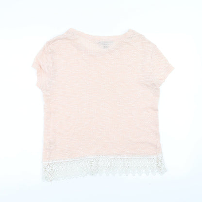 Primark Womens Pink   Pullover Jumper Size 12  - floral lace hem