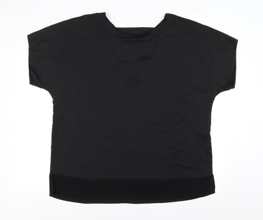 Womens UK Size L River Island Black Basic Blouse