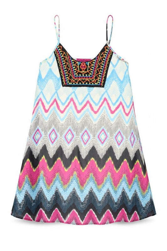 Boohoo Womens Multicoloured Geometric  Trapeze & Swing  Size 10