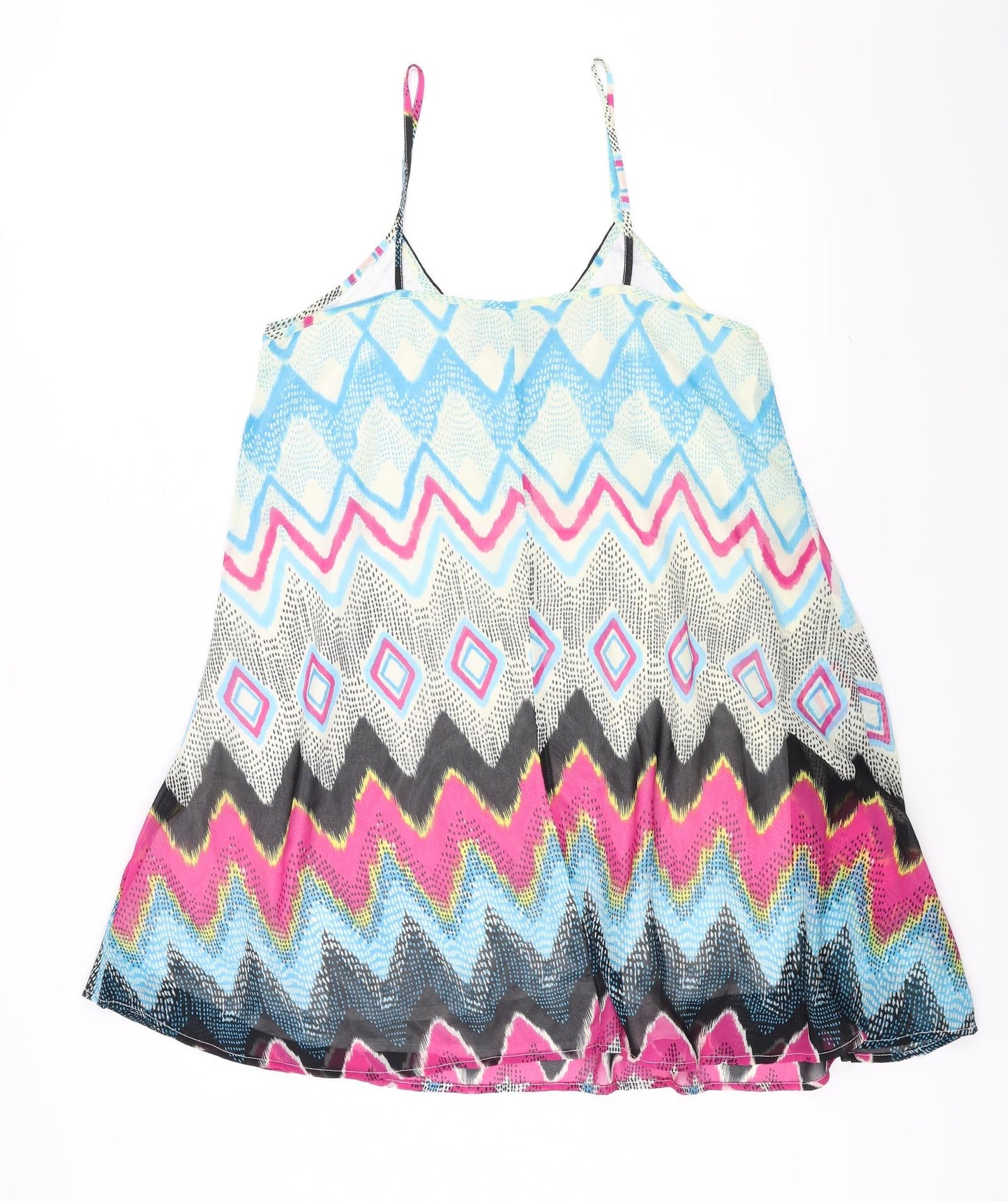 Boohoo Womens Multicoloured Geometric  Trapeze & Swing  Size 10