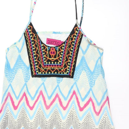 Boohoo Womens Multicoloured Geometric  Trapeze & Swing  Size 10