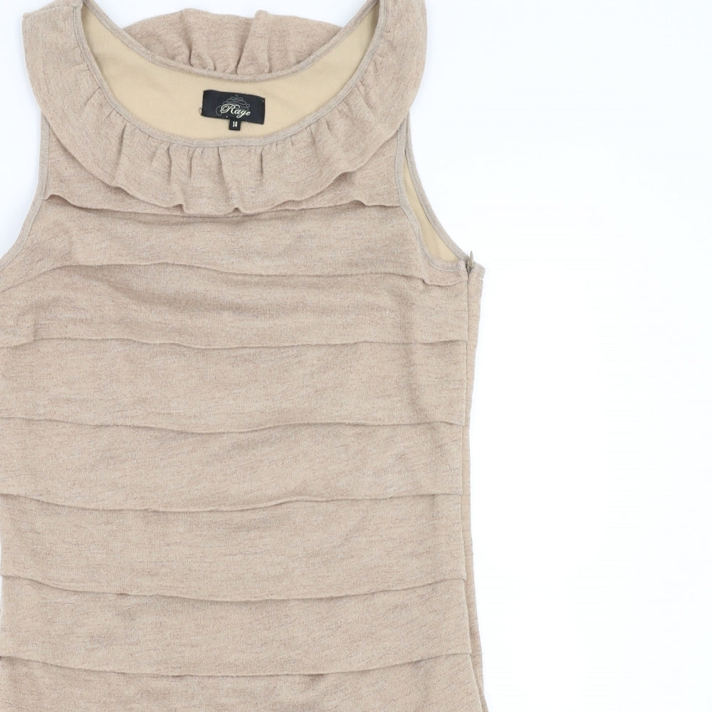 Rage Womens Beige   Bodycon  Size 14