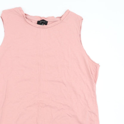 Primark Womens Pink   Basic Tank Size 12  - lace hem