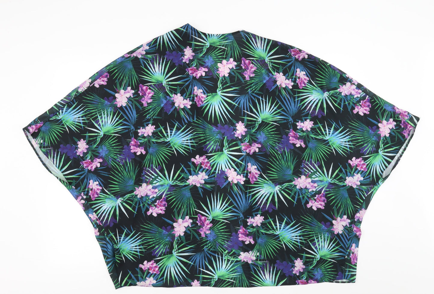 New Look Womens Green Floral  Cardigan Jumper Size 12