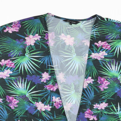 New Look Womens Green Floral  Cardigan Jumper Size 12