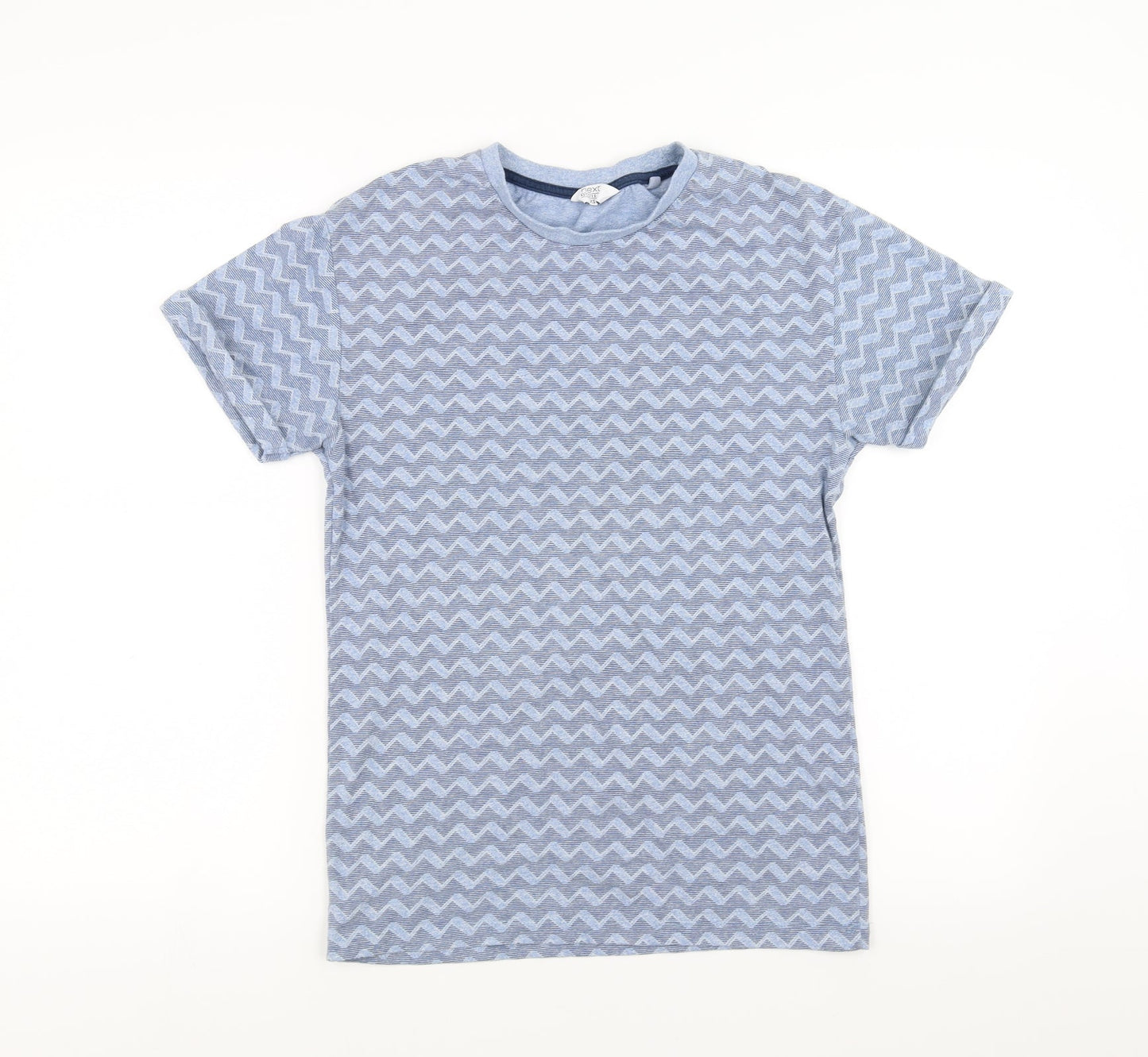 NEXT Womens Blue Geometric  Basic T-Shirt Size XS