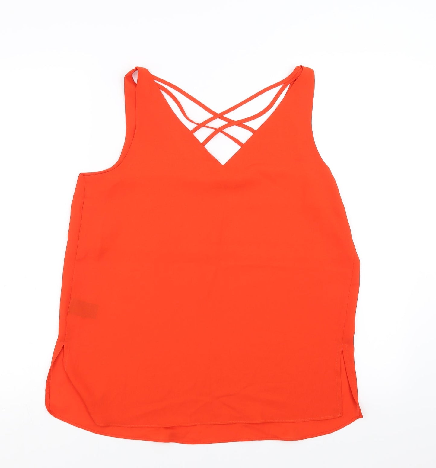 Womens UK Size 10 Papaya Orange Basic Blouse