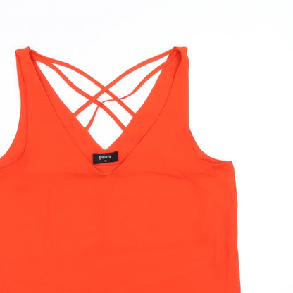 Womens UK Size 10 Papaya Orange Basic Blouse