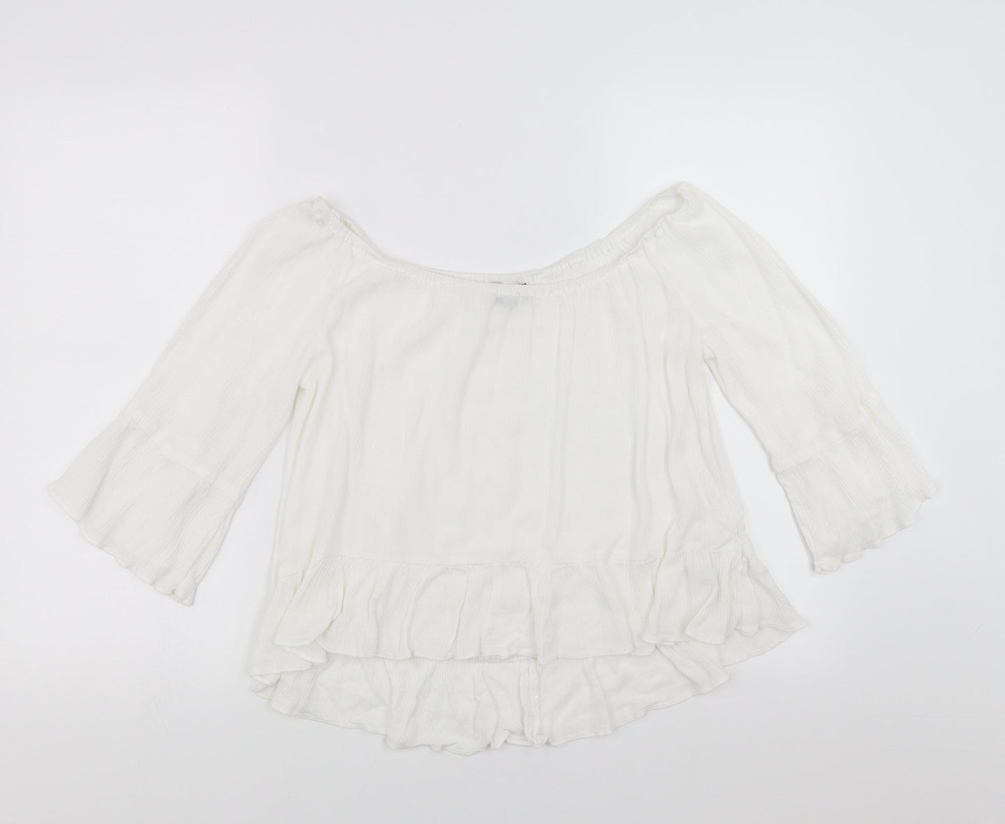 Womens UK Size 12 Topshop White Basic Blouse