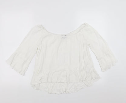 Womens UK Size 12 Topshop White Basic Blouse