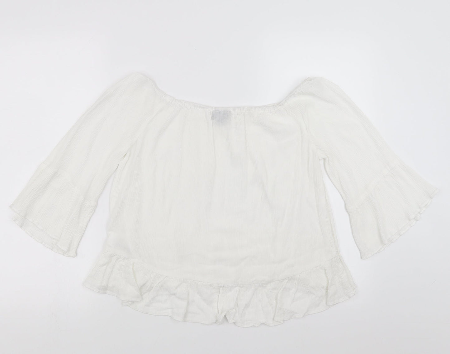 Womens UK Size 12 Topshop White Basic Blouse