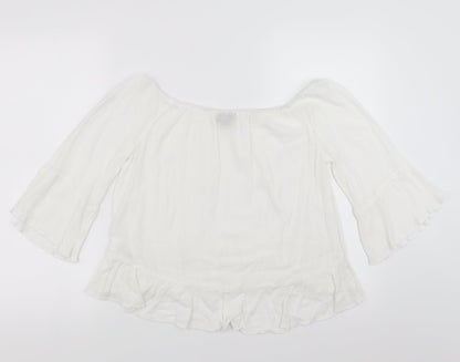 Womens UK Size 12 Topshop White Basic Blouse