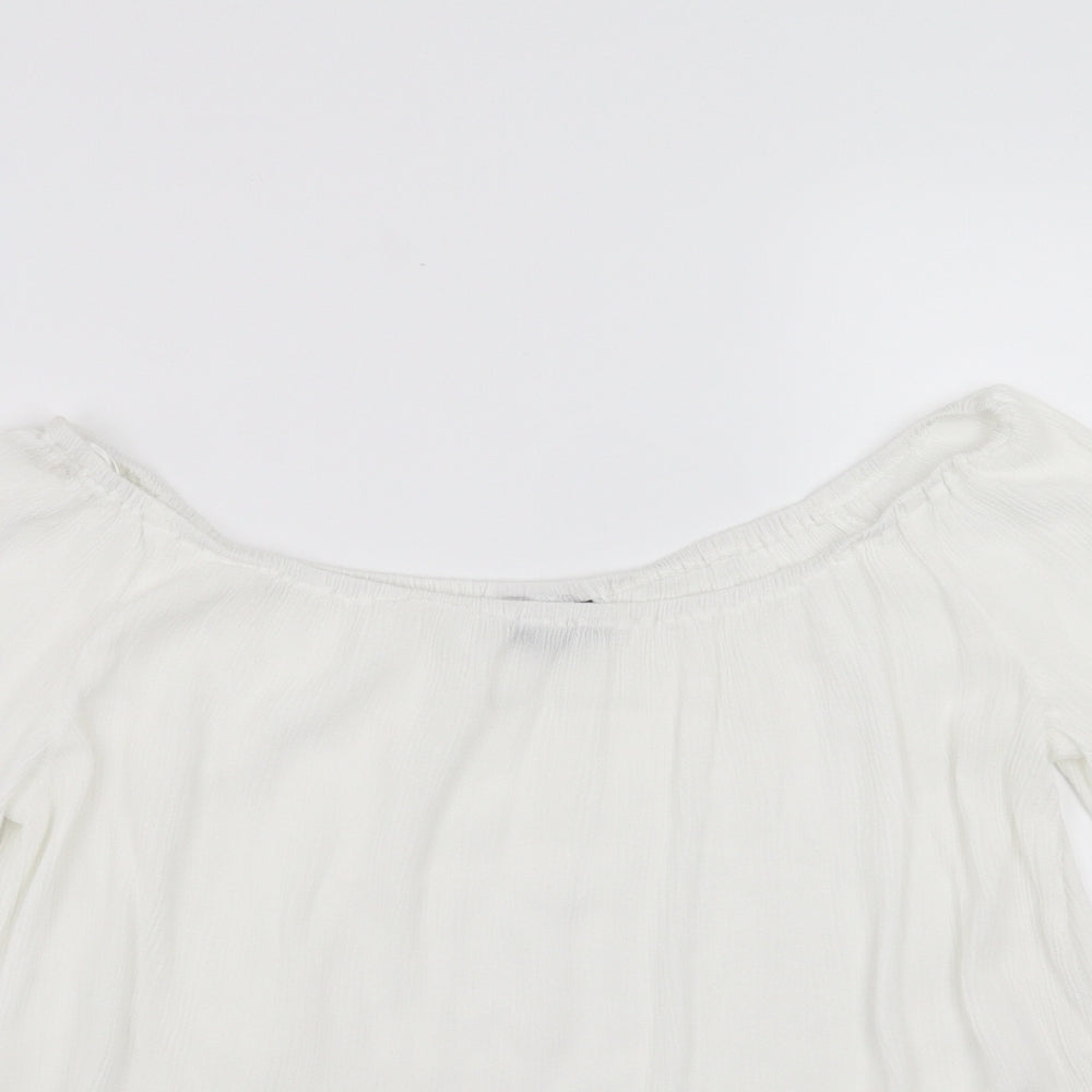 Womens UK Size 12 Topshop White Basic Blouse
