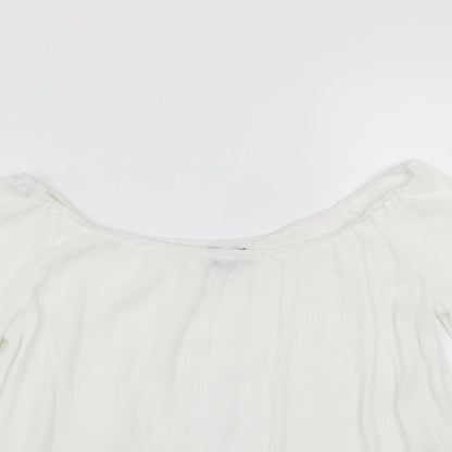 Womens UK Size 12 Topshop White Basic Blouse
