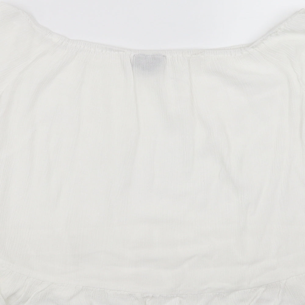 Womens UK Size 12 Topshop White Basic Blouse