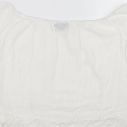 Womens UK Size 12 Topshop White Basic Blouse