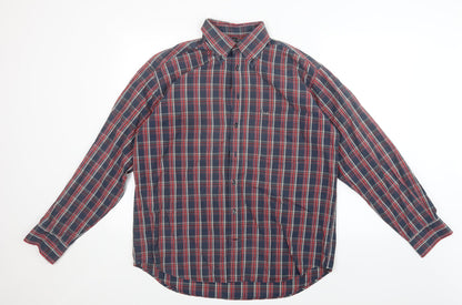 Saint Hilaire Mens Red Check   Button-Up Size L