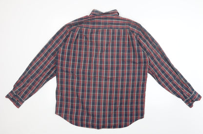Saint Hilaire Mens Red Check   Button-Up Size L