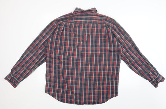 Saint Hilaire Mens Red Check   Button-Up Size L