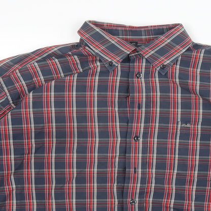 Saint Hilaire Mens Red Check   Button-Up Size L