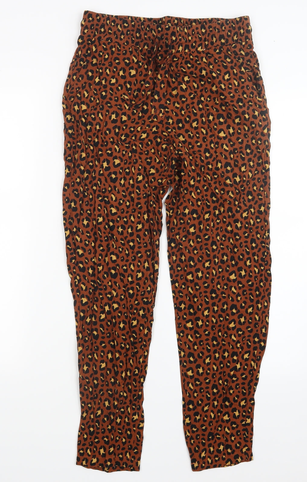 Primark Womens Brown Animal Print  Trousers  Size 12 L27 in