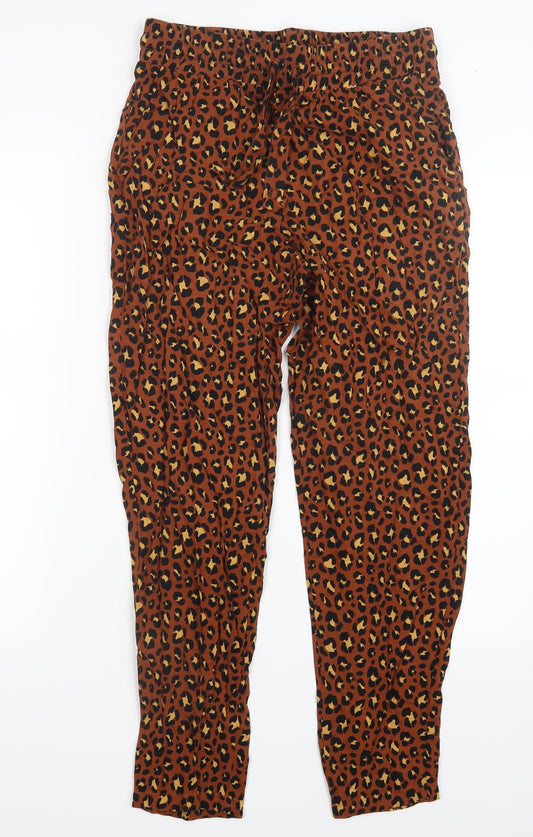 Primark Womens Brown Animal Print  Trousers  Size 12 L27 in