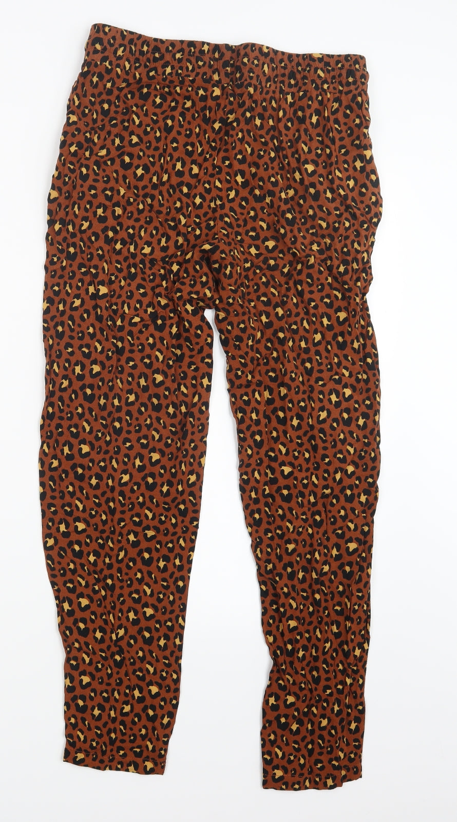 Primark Womens Brown Animal Print  Trousers  Size 12 L27 in