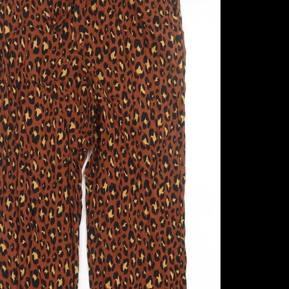Primark Womens Brown Animal Print  Trousers  Size 12 L27 in