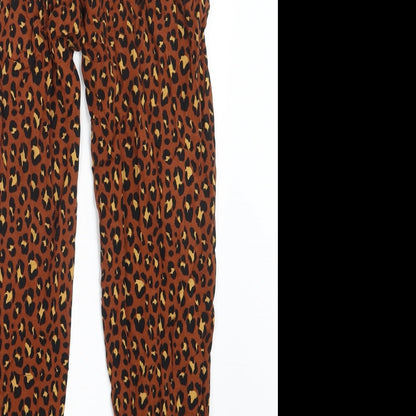 Primark Womens Brown Animal Print  Trousers  Size 12 L27 in